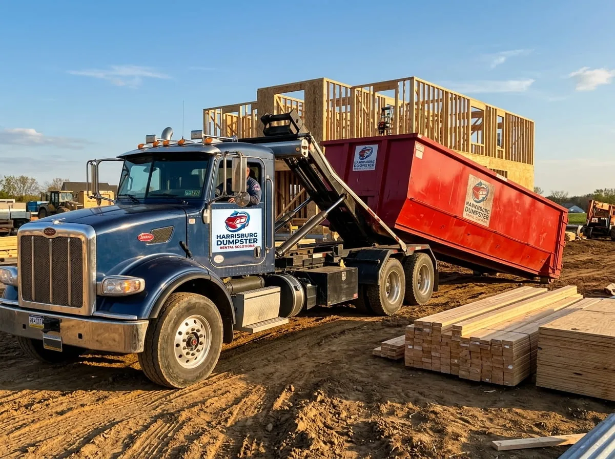 Roll-off dumpster delivered to a property in Steelton, PA